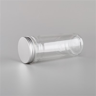 Üres átlátszó üvegek alumínium fedelekkel