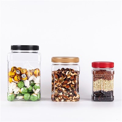 850 ml széles szájú, négyzet alakú átlátszó üvegek