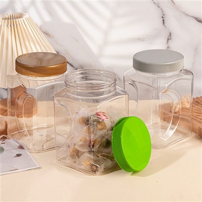 Műanyag négyzet alakú csipetnyi markolat tégely